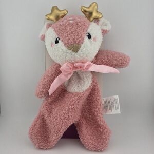 Parents Choice Pink Baby Reindeer plush Lovey 11"